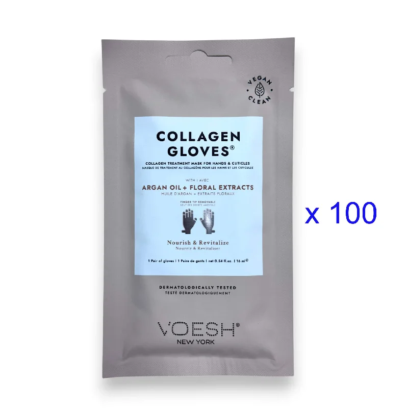 nail repair for auditions-VOESH Collagen Gloves - With Argan Oil + Floral Extracts (Pack of 100 Pairs)