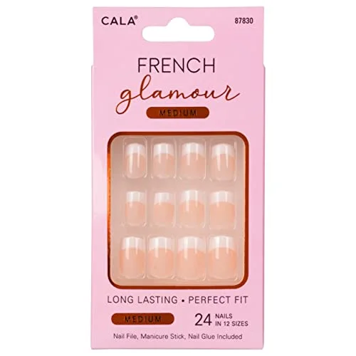 nail polish music themed-Cala French glamour 87830 nail kit 24 count, 24 Count