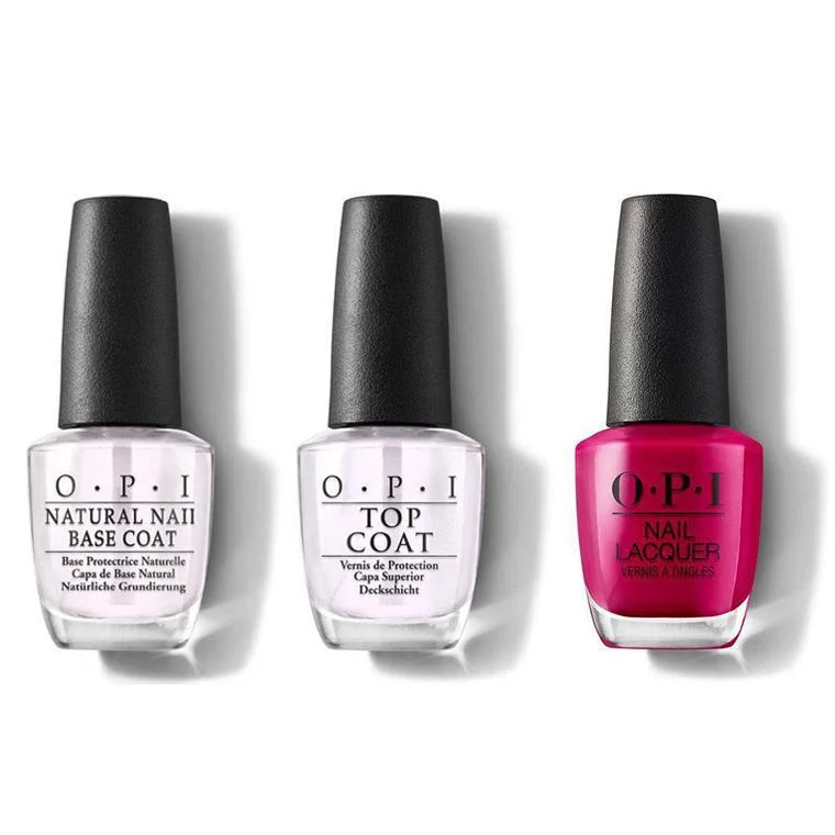 nail polish sunset hues-OPI - Nail Lacquer Combo - Base, Top & Koala Bear-y 0.5 oz - #NLA46