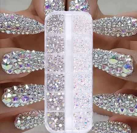 Nail rhinestone theater nails-AB Crystal Nail Art Rhinestones Decoration