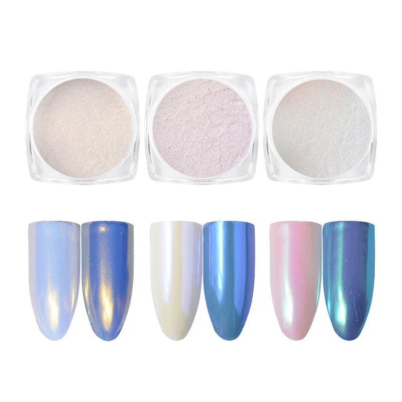 Nail art decoration travel-friendly-Shining Pearl Nail Glitter Powder Shimmer Mirror Chameleon Mermaid Dust 0500