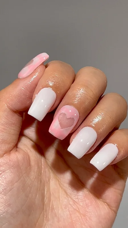 nail repair for running-Peach Blossom Heart