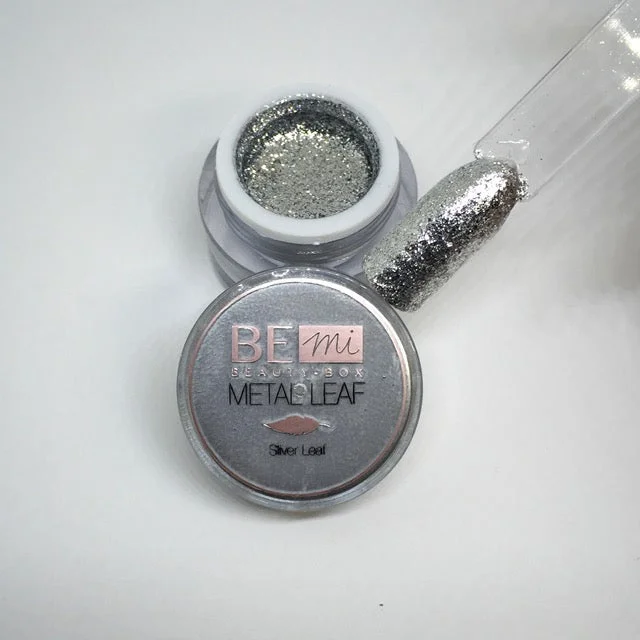 Nail art decoration glitter-BEmi | Metal Leaf Gel | Silver