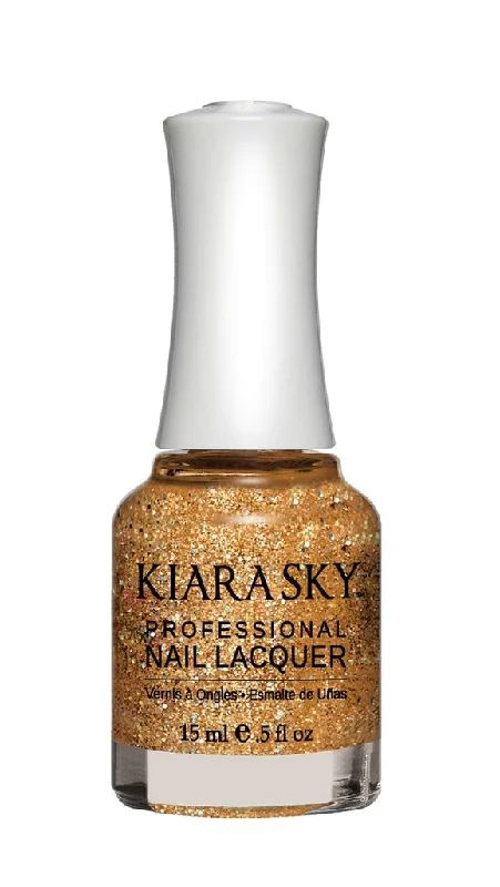 nail polish Aquarius teal-Kiara Sky Nail Lacquer - N433 Strike Gold