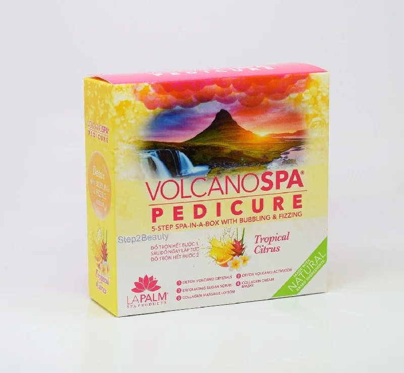 nail repair for hot weather-Lapalm Volcano Spa Pedicure 5-Step Kit - Tropical Citrus (Pack of 10 Kits)