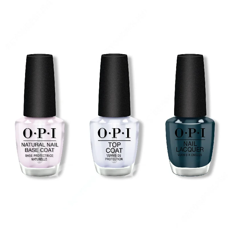 nail polish layering tips-OPI - Nail Lacquer Combo - Base, Top & CIA = Color Is Awesome 0.5 oz - #NLW53