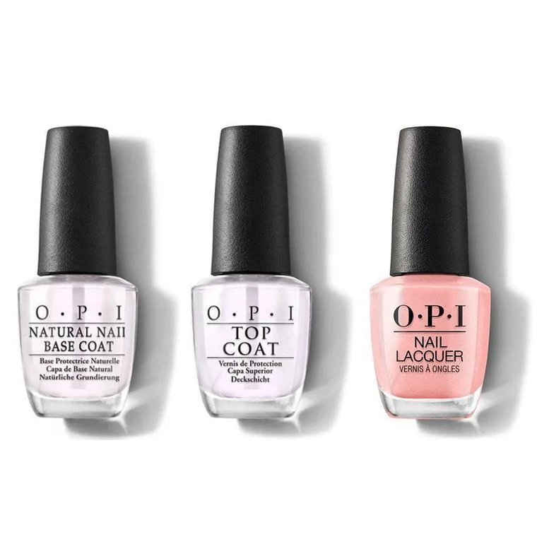 nail polish rainbow colors-OPI - Nail Lacquer Combo - Base, Top & Italian Love Affair 0.5 oz - #NLI27