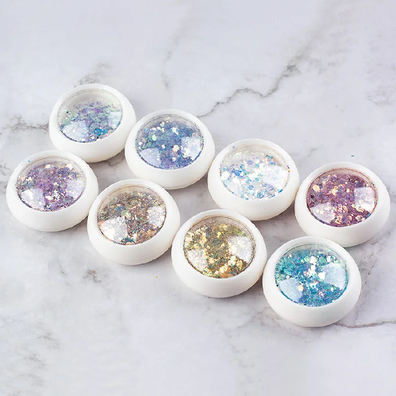 Nail art decoration maintenance-8Pcs Mermaid Fairy Holographic Glitter Face Body Sequins Nail Art Set 2024