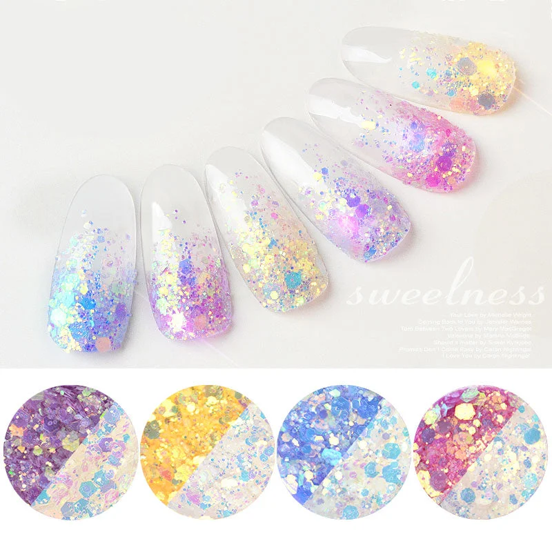 Nail art decoration starter-Sun Light UV Sensitive Changing Color Flakes Glitter Powder 1599