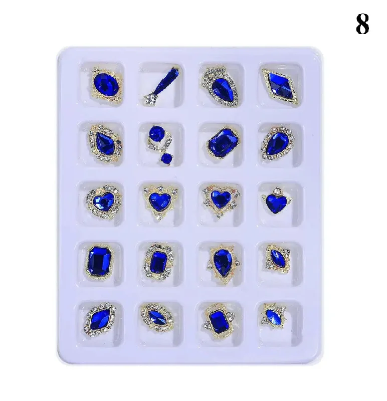 Nail rhinestone classical elegance-20Pcs Blue 3D Nail Charms for Acrylic Nails