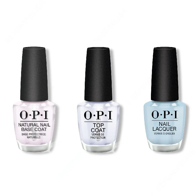 nail polish pastel shades-OPI - Nail Lacquer Combo - Base, Top & This Color Hits All The High Notes 0.5 oz - #NLMI05