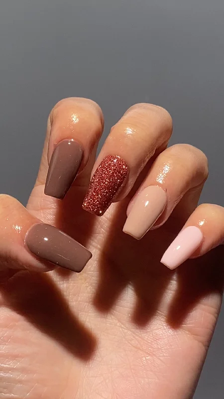 nail repair after biting-Cocoa Glitz Blush Tones