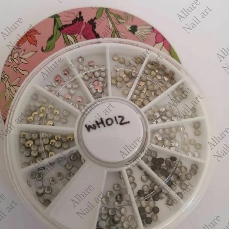 Nail rhinestone limited editions-Alloy Nail Wheel Tray