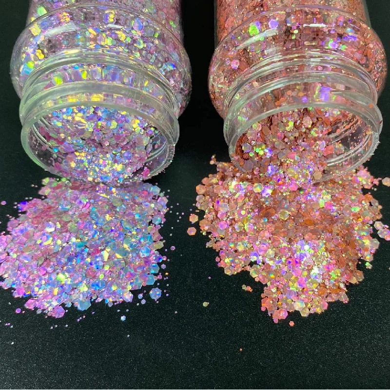 Nail art decoration pastel-Chunky Glitter Free Samples Low MOQ  packed in Jar Bulk Chunky Glitter  for tumbler ad epoxy resin craft and nail art