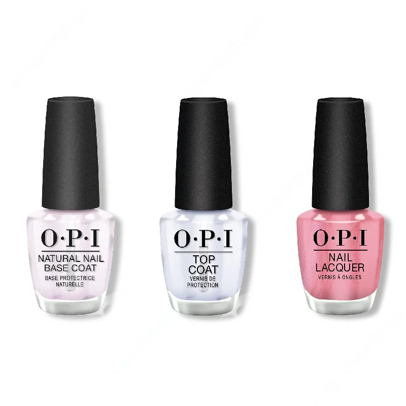 nail polish baby blue-OPI - Nail Lacquer Combo - Base, Top & Hawaiian Orchid 0.5 oz - #NLA06