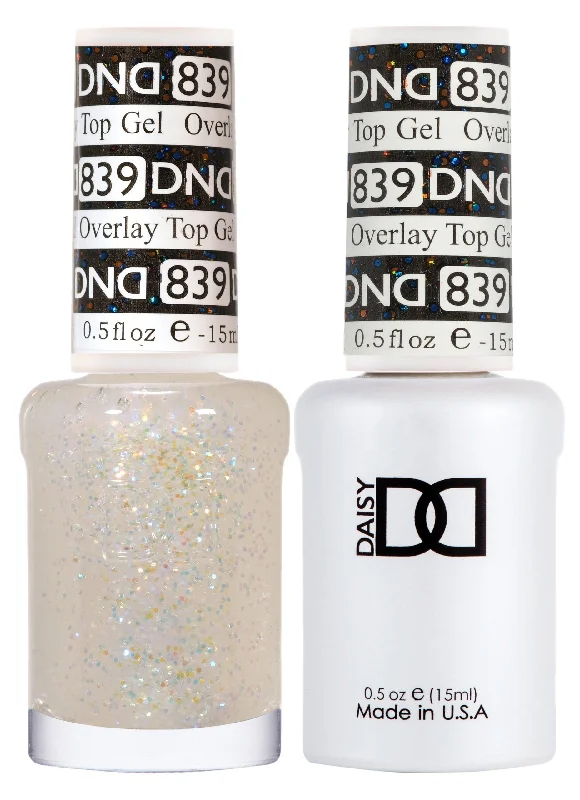 nail polish lightning flash-DND 839 Overlay Top Gel Duo