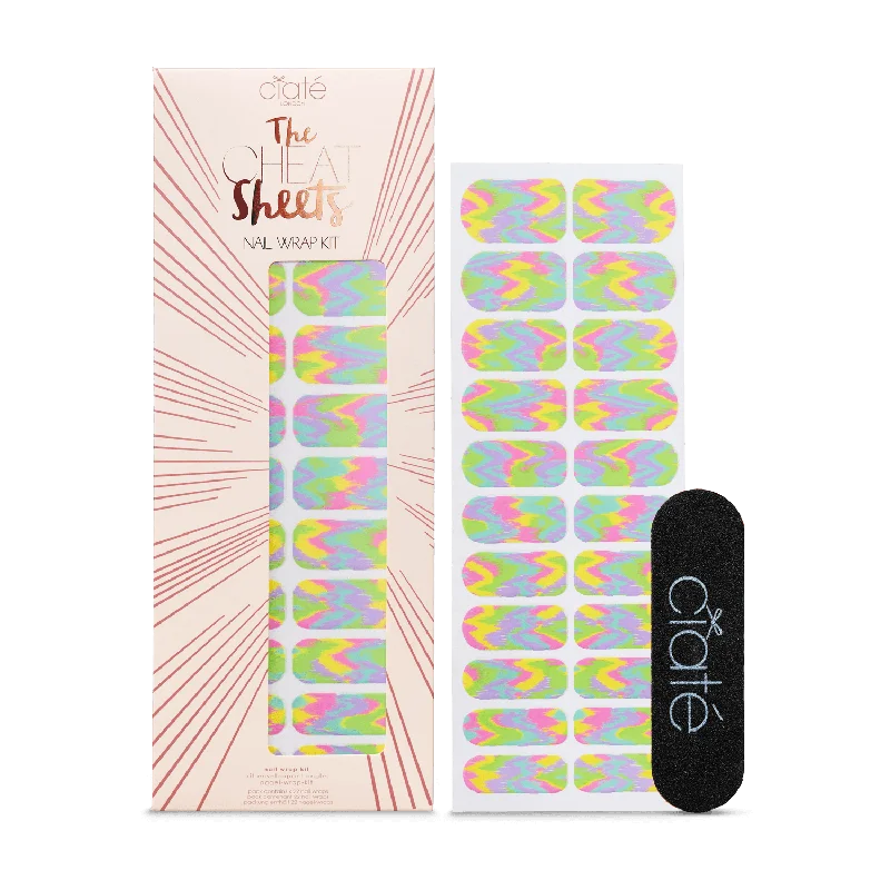 nail polish tester strips-Cheat Sheets Nail Wrap Kit - Tie Dye