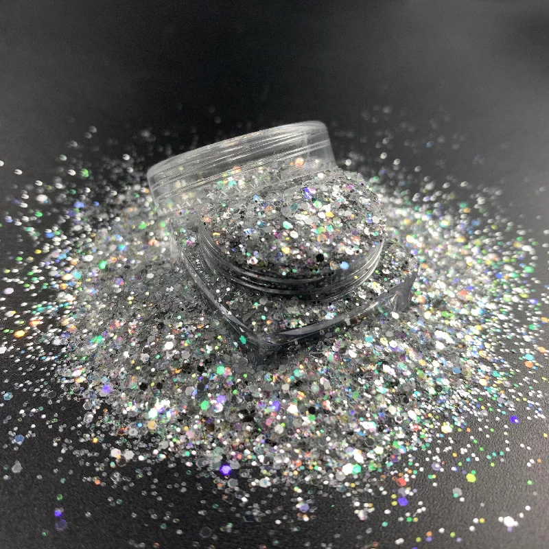 Nail art decoration unisex-2023 hot selling heat resistant glitter  wholesale bulk glitter chunky glitter for tumblers with shapes