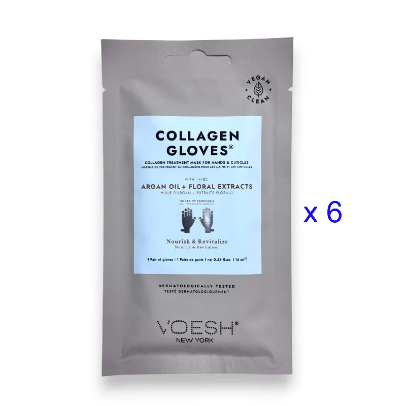 nail repair with nail repair layer-VOESH Collagen Gloves - With Argan Oil + Floral Extracts (Pack of 6 Pairs)