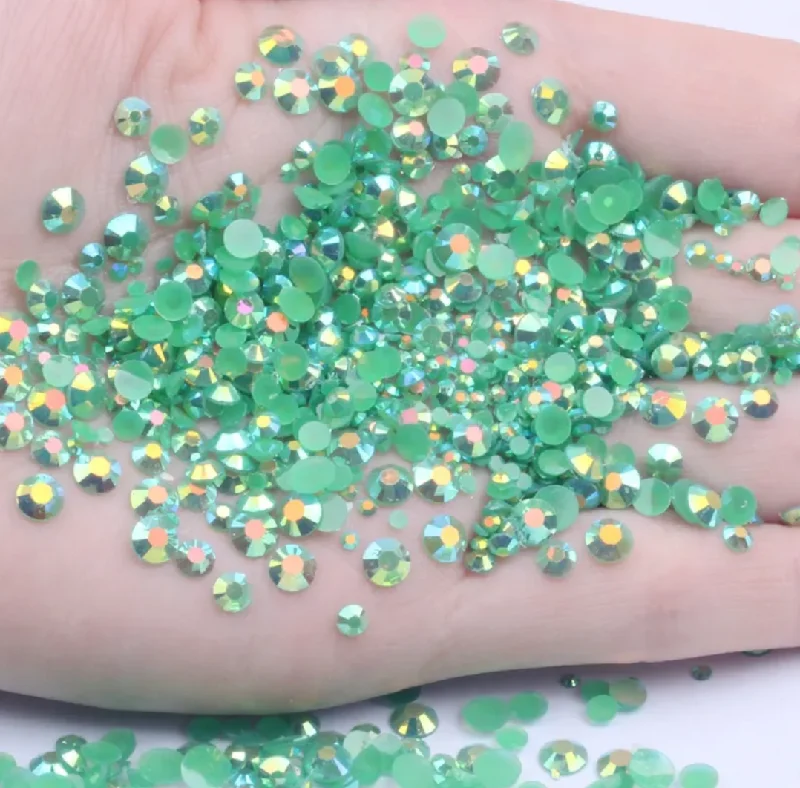 Nail rhinestone light reflection-Green - AB Jelly Rhinestones