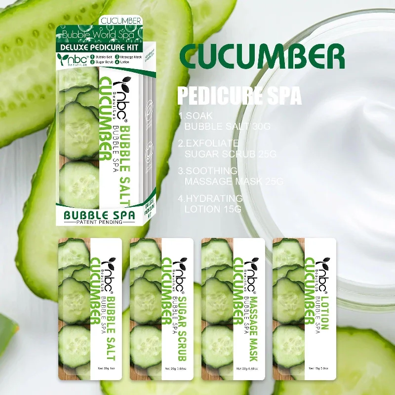 nail repair for cracked nails-nbc Bubble Spa Pedicure Kit 4 Step - Cucumber (Pack of 50 Kits)