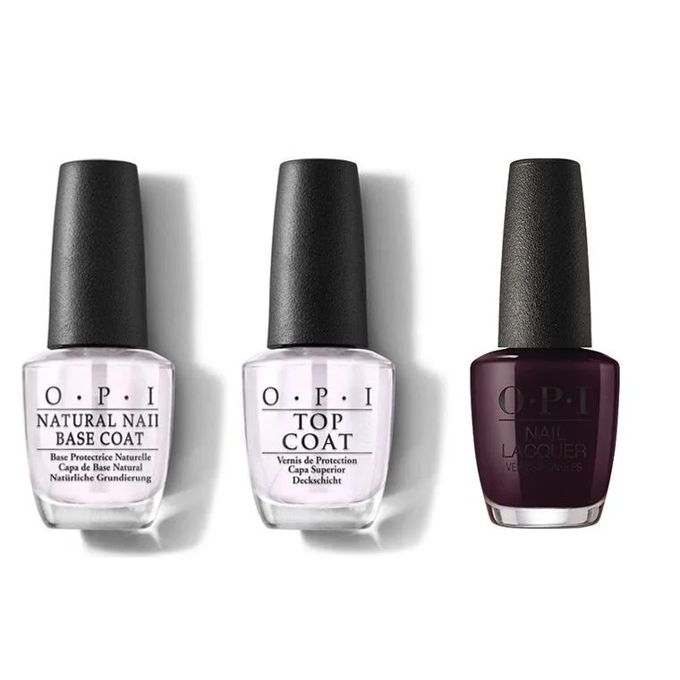 nail polish hypoallergenic-OPI - Nail Lacquer Combo - Base, Top & Wanna Wrap? 0.5 oz - #NLHRJ06