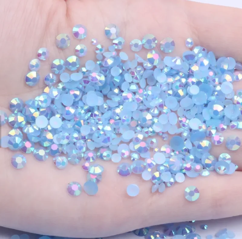 Nail rhinestone bespoke nails-Sky Blue - AB Jelly Rhinestones