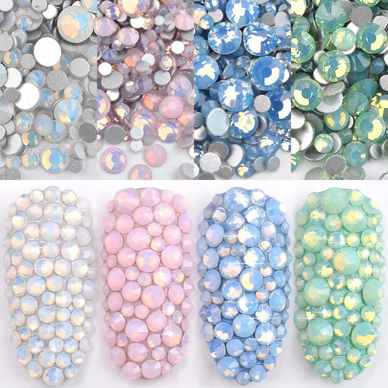 Nail rhinestone bold statements-4 Colors Mix Opal Crystal Nail Art Rhinestones 3d Charm Crystal 2423