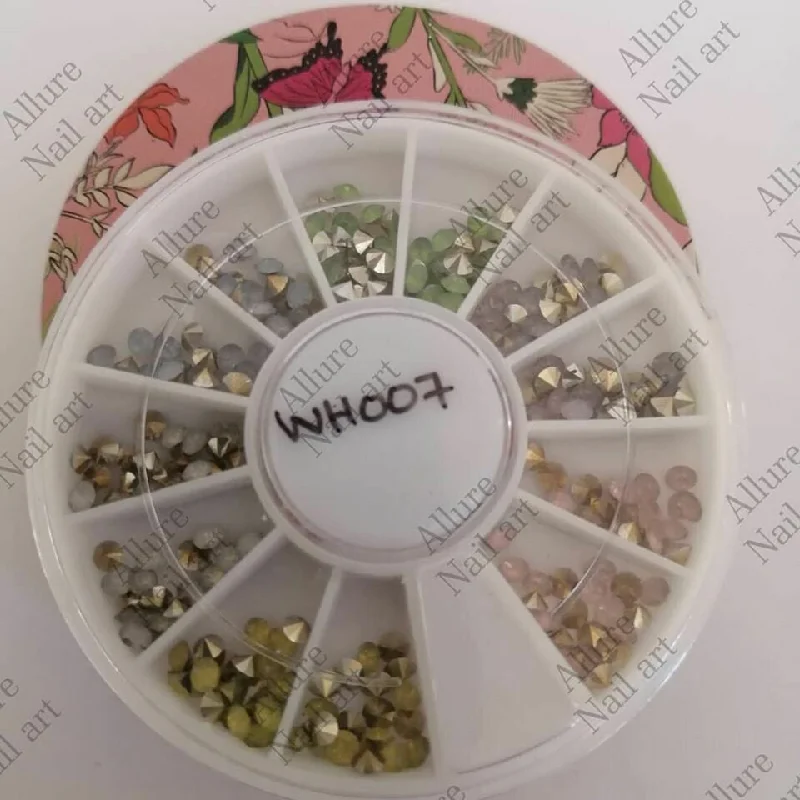 Nail rhinestone collector sets-Opal Rhinestones Nail Wheel Tray