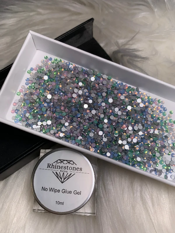 Nail rhinestone poetry art-Opal multicolors variety box with glue gel