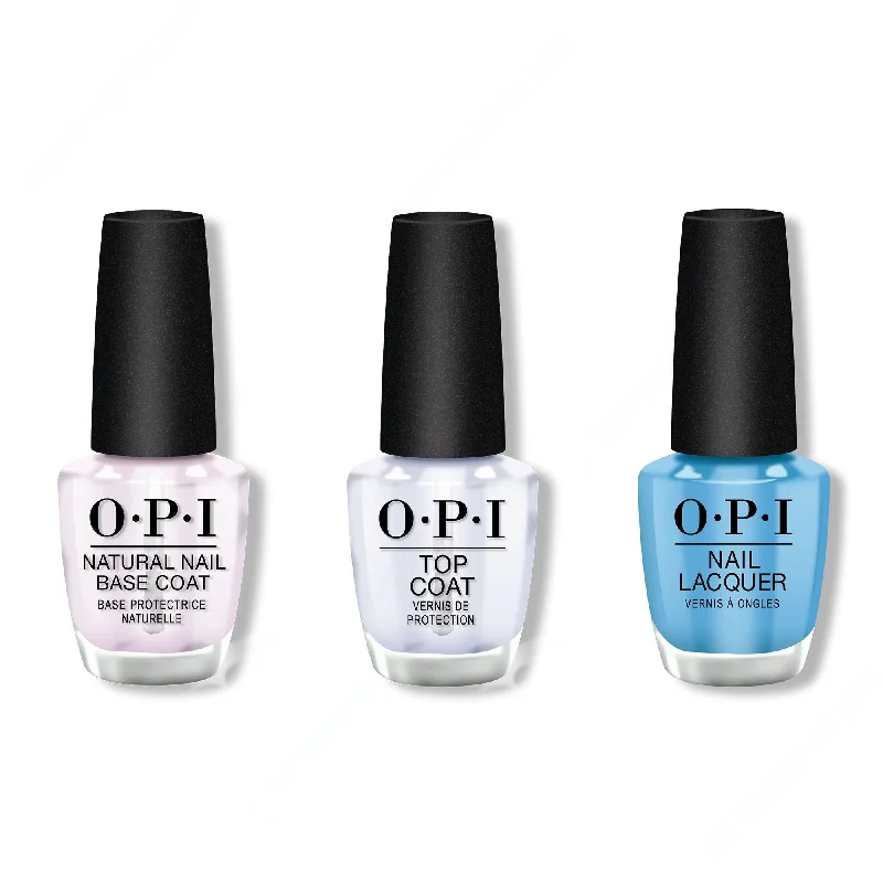 nail polish sample packs-OPI - Nail Lacquer Combo - Base, Top & No Room for the Blues 0.5 oz - #NLB83