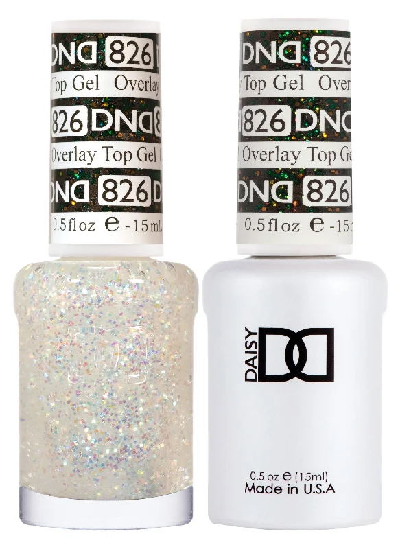 nail polish midday blue-DND 826 Overlay Top Gel Duo