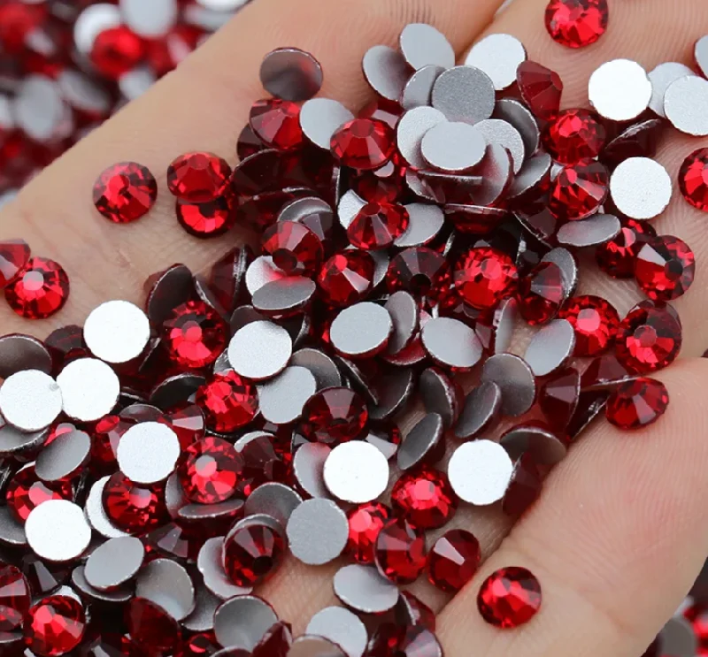 Nail rhinestone durable wear-Glass Rhinestones - Red Red Rose