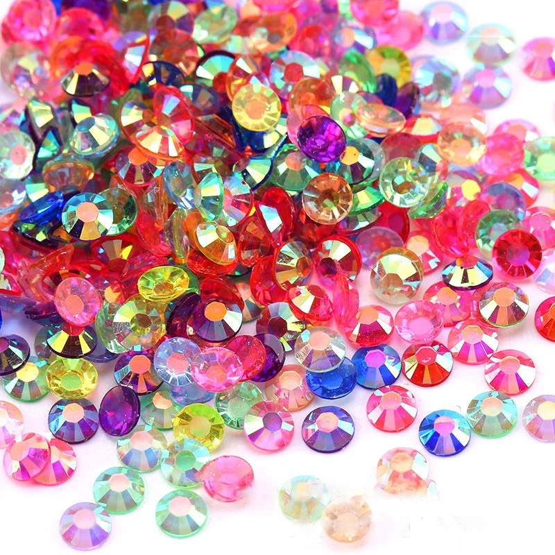 Nail rhinestone allergy-free-Yantuo Factory  wholesale Flatback Crystal Stones Transparent AB Jelly Resin Rhinestone For Nail CUP DIY