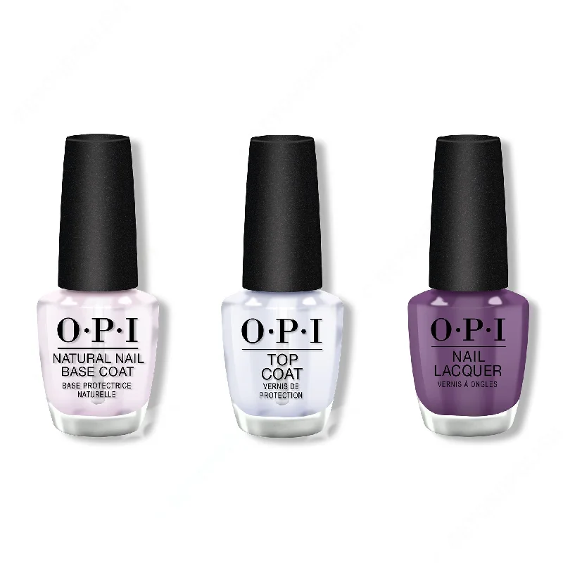 nail polish peach tone-OPI - Nail Lacquer Combo - Base, Top & Grandma Kissed a Gaucho 0.5 oz - #NLP35