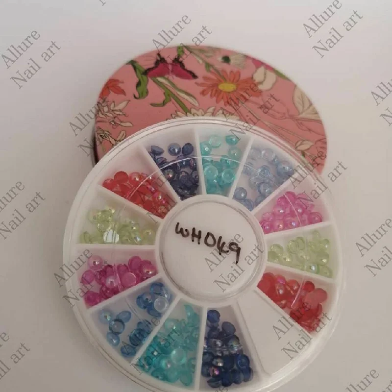 Nail rhinestone clean methods-Jelly like Rhinestones Nail Wheel Tray