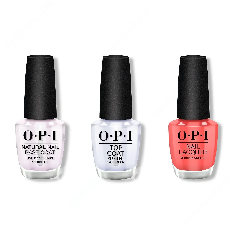 nail polish nature inspired-OPI - Nail Lacquer Combo - Base, Top & Live.Love.Carnaval 0.5 oz - #NLA69