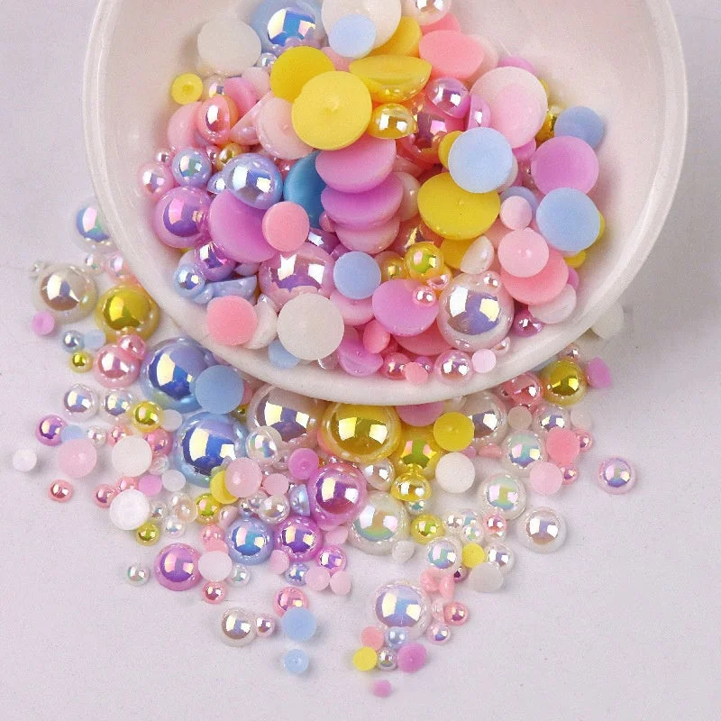 Nail rhinestone polish pairing-Yantuo Fast Delivery Multi Color  Big Bag Packing  ABS Half Pearl Beads For Nails,Tumblers