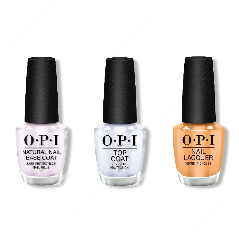 nail polish mini bottles-OPI - Nail Lacquer Combo - Base, Top & No Tan Lines 0.5 oz - #NLF90