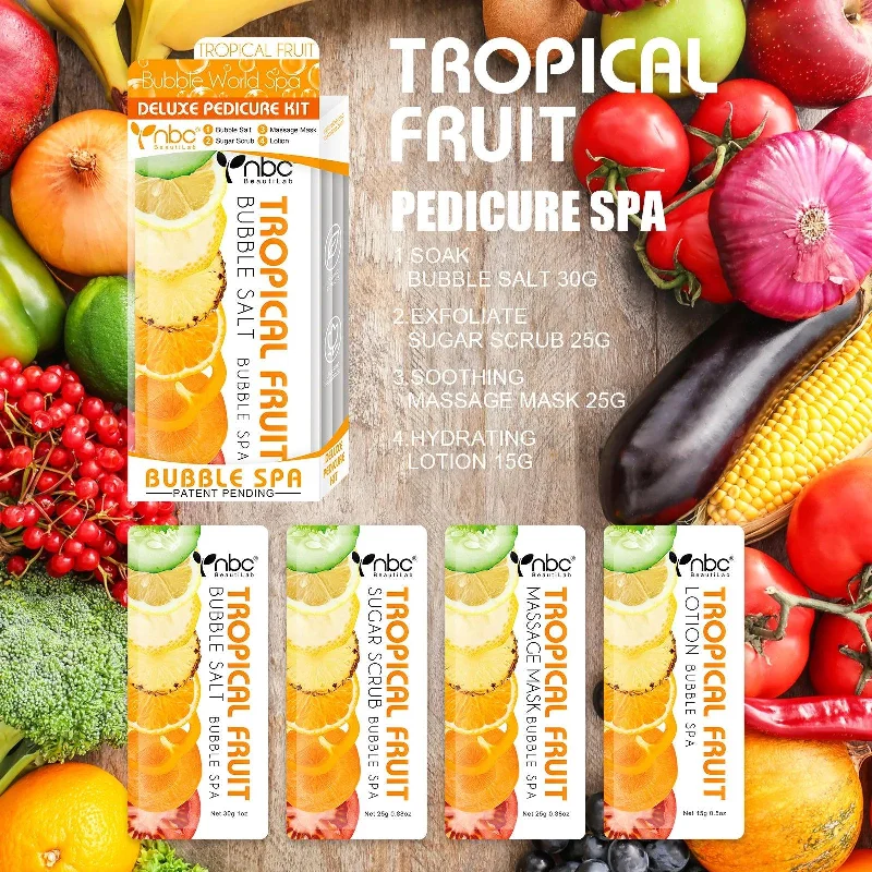 nail repair for thin nails-nbc Bubble Spa Pedicure 4 Step Kit - Tropical Fruit