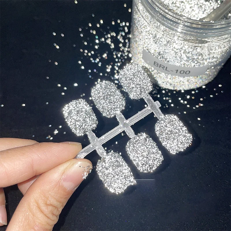 Nail art decoration soccer-New Arrival Silver Big Rhinestone Glitter Nail Powder Reflect Mirror Powder