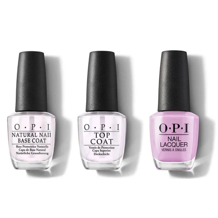 nail polish tropical vibes-OPI - Nail Lacquer Combo - Base, Top & Lavendare To Find Courage 0.5 oz - #NLHRK07