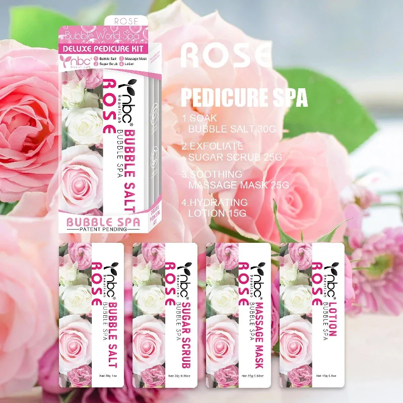 nail repair for lifting nails-nbc Bubble Spa Pedicure 4 Step Kit - Rose