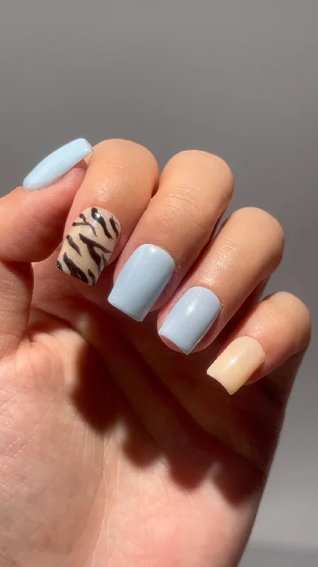 nail repair for dance-Glacial Zebra Print