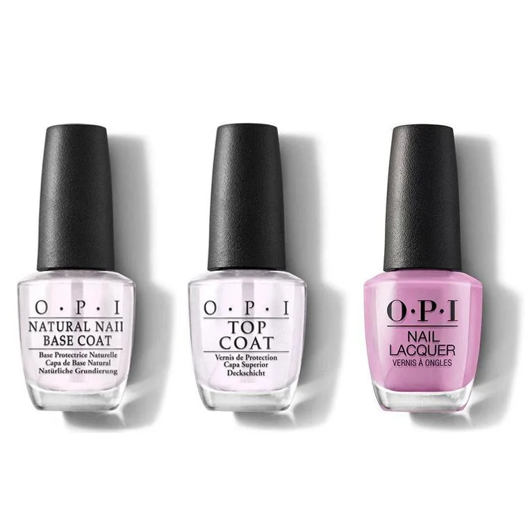 nail polish matching sets-OPI - Nail Lacquer Combo - Base, Top & Suzi Will Quechua Later! 0.5 oz - #NLP31