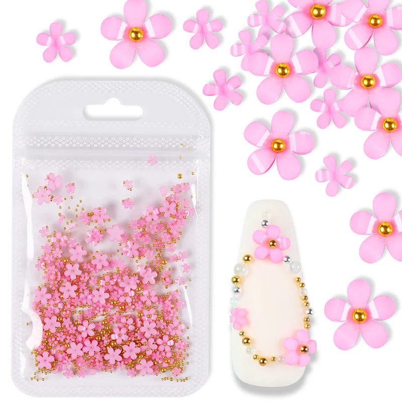 Nail art decoration dog-5g Pack 3D Flower Nail Charms Sequins Rhinestone for Acrylic Nails Supplies Salon