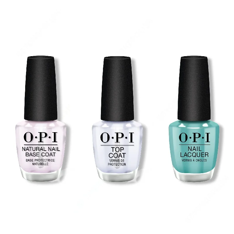 nail polish two coat-OPI - Nail Lacquer Combo - Base, Top & Closer Than You Might Belem 0.5 oz - #NLL24