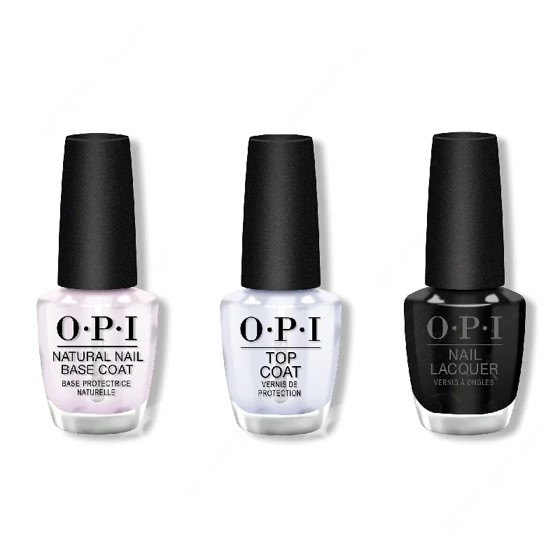 nail polish tie-dye-OPI - Nail Lacquer Combo - Base, Top & Black Onyx 0.5 oz - #NLT02