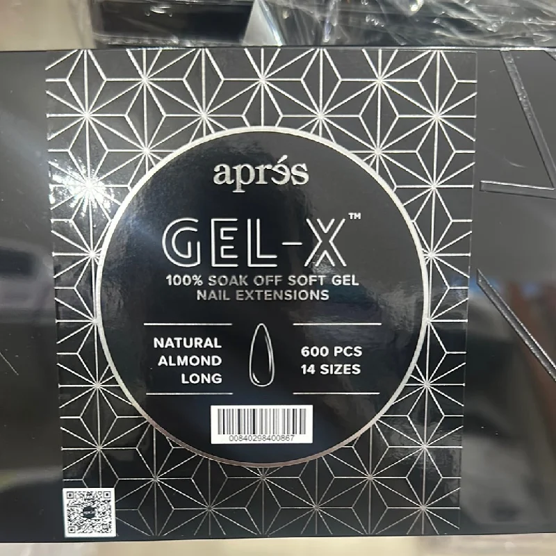 nail repair for ice skating-APRES GEL-X NATURAL ALMOND LONG TIP- 600 PCS / 14 SIZES