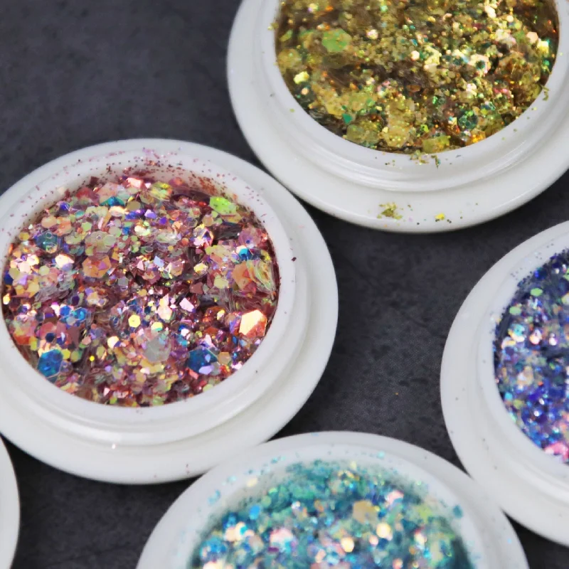 Nail art decoration reptile-New Nail Sequins Size Mixed Color Change Sequins Face Makeup Bright Powder Flash Powder Chameleon Sequins